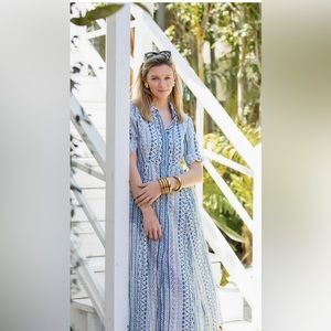 Julia Amory Summer Weight Shirtdress in Zig Zags